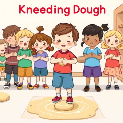 Stacja 3 — Wyrabianie ciasta (ilustracja)