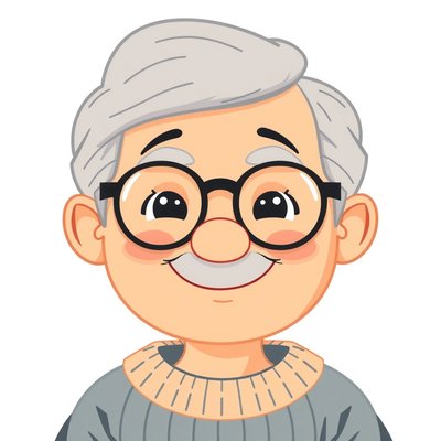 Ilustracja dziadka — przyjazny portret