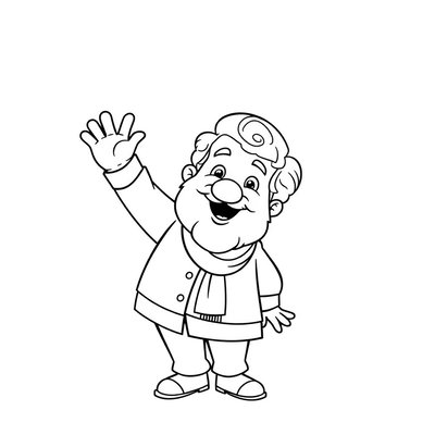 Kolorowanka: Dziadek do kolorowania