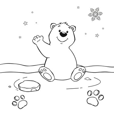 Kolorowanka: Niedźwiadek polarny