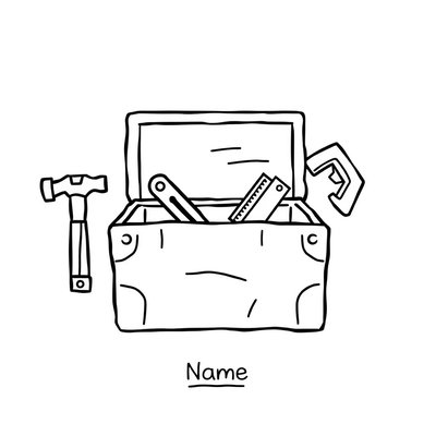 Kolorowanka: skrzynka z narzędziami