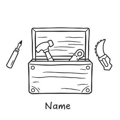 Kolorowanka: skrzynka z narzędziami