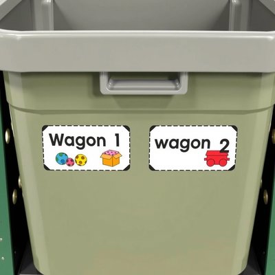 Etykiety na wagoniki (do pudeł/plastikowych pojemników)