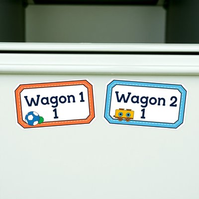 Etykiety na wagoniki (do pudeł/plastikowych pojemników)