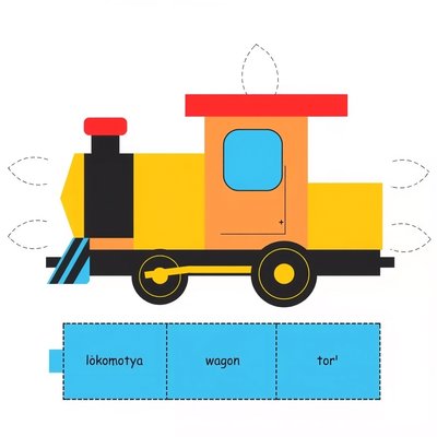 Kartonowa lokomotywa (szablon do druku)