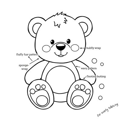 Kolorowanka: Misiu z teksturami