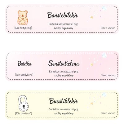 Szablony etykiet na butelki sensoryczne