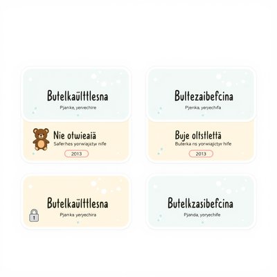 Szablony etykiet na butelki sensoryczne