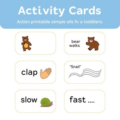 Karty ruchowe "Miś idzie, miś puka" (do druku)