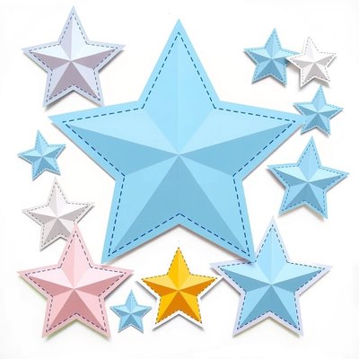 Szablon: Małe papierowe gwiazdki do wycięcia