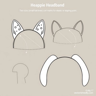 Szablon opasek z uszkami