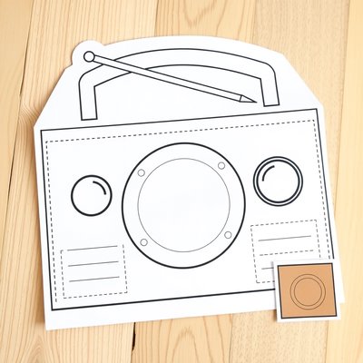 Szablon kartonowego radia — do druku i składania