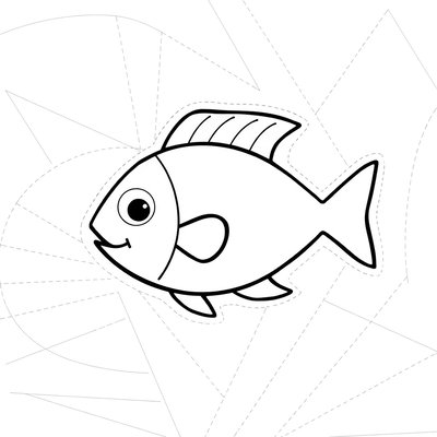 Szablon papierowej rybki (do wycięcia)