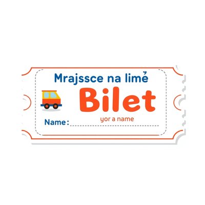 Bilet — szablon naklejki