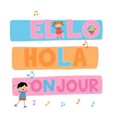Plakat powitalny: Hello / Hola / Bonjour