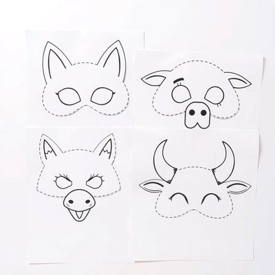 Szablony uszu i masek do wycięcia