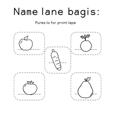 Szablony plakietek z owocami i warzywami