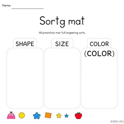 Mat do sortowania guziczków — szablon