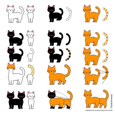 Kocia mozaika — paski do układania wzorów