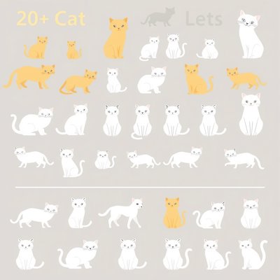 Szablon — Wycinanki kotków (kolorowe)