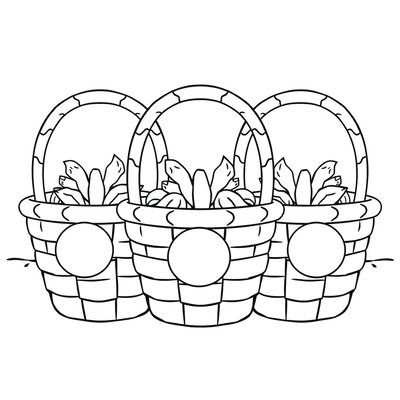Kolorowanka / szablon do wyklejania: koszyczki