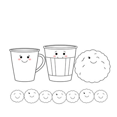 Kolorowanka — Kubeczki i pompony