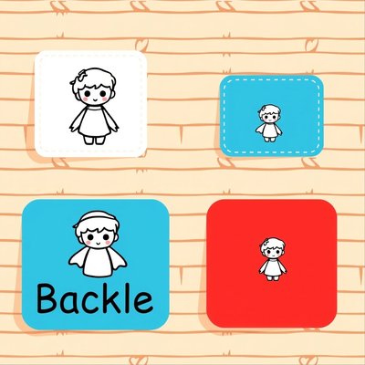 Etykiety do koszyków (duże/małe, czerwony/niebieski)