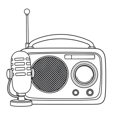 Kolorowanka: radio i mikrofon