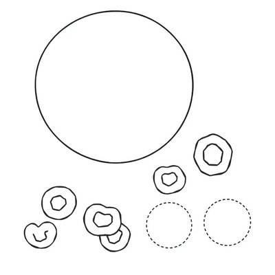 Szablon pracy plastycznej — przyklejanie płatków