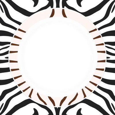 Szablon talerzyka / podkładki z motywem zebry