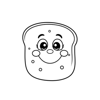 Kolorowanka: uśmiechnięta bułeczka