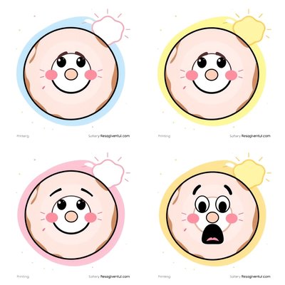 Szablony kart emocji w formie pączków