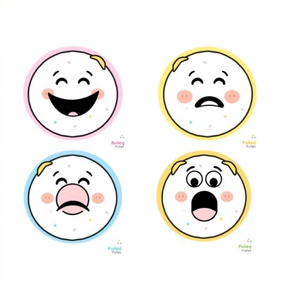 Szablony kart emocji w formie pączków