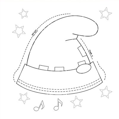 Szablon papierowego kapelusza "Smerfowy kapelusz"