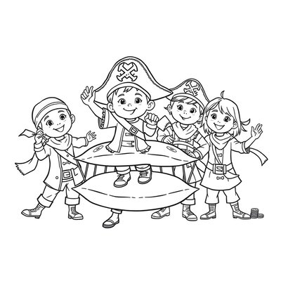 Arkusz kolorowanki — Piracki taniec