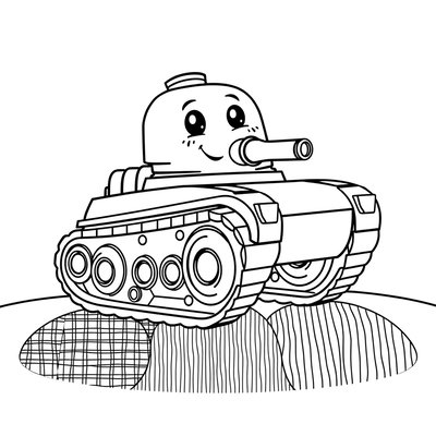 Kolorowanka: Czołg i trzy podłoża