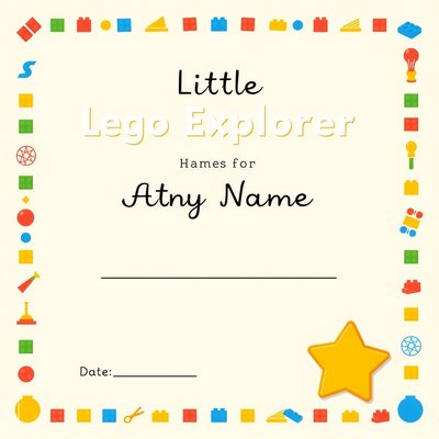 Dyplom — Mały Badacz Lego (szablon)