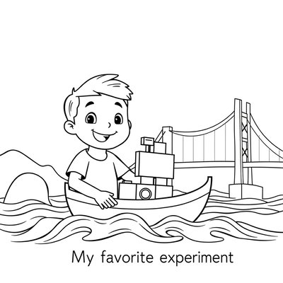 Kolorowanka — Klocki i łódka