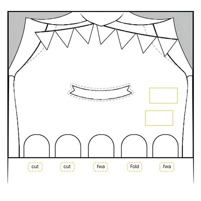 Wzory rekwizytów — scena z kartonu i chustki