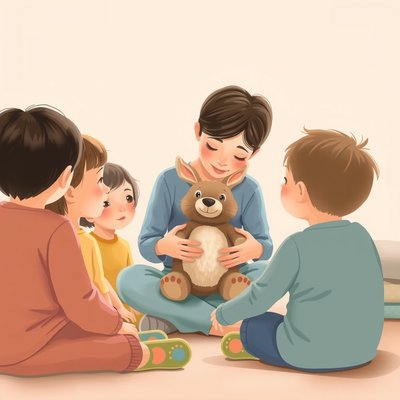 Ilustracja Opowieści Szeptanej z Maskotkami