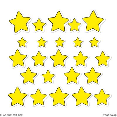 Arkusz naklejek - żółte gwiazdki