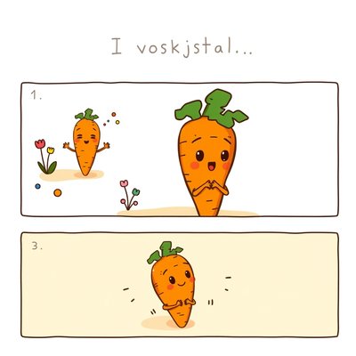 Krótka historyjka o marchewce — trzypanele