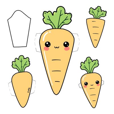 Pacynka marchewka — szablon do wydruku