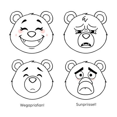 Karty emocji – kolorowanki (radość, smutek, złość, zdziwienie)