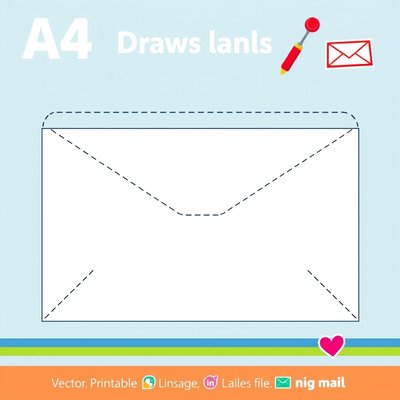 Szablon papierowej koperty do składania