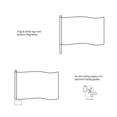 Szablon małej papierowej chorągiewki (do druku)