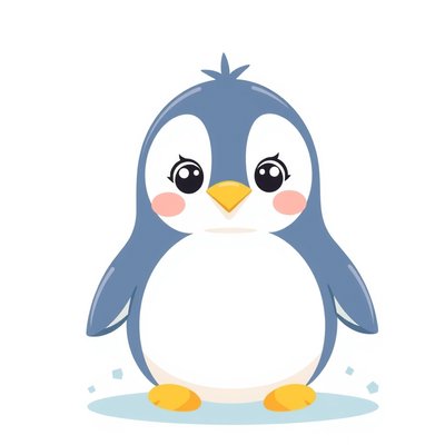 Duża przyjazna ilustracja pingwina