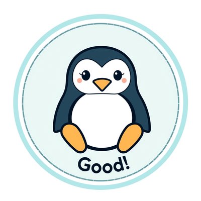 Szablon naklejki/stempelka — znaczek pingwina