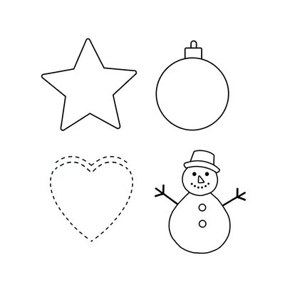 Szablony zawieszek: gwiazda, koło, serce, bałwanek