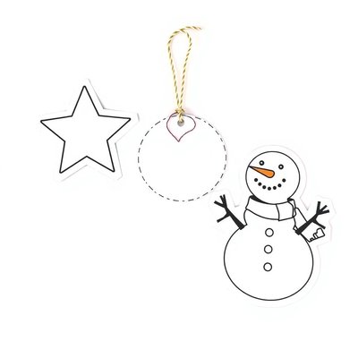 Szablony zawieszek: gwiazda, koło, serce, bałwanek